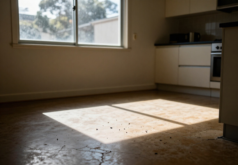 Cockroach infestation in a Willmot kitchen before treatment